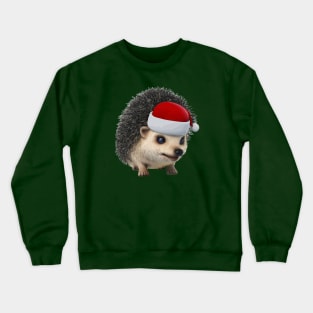 Cute Christmas Opossum Or Hedgehog Wearing Santa Costume Crewneck Sweatshirt